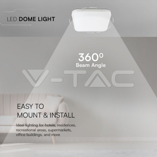 Foco Techo LED 18W SAMSUNG Chip 3000K Cuadrado Marco Blanco IP44 - 9