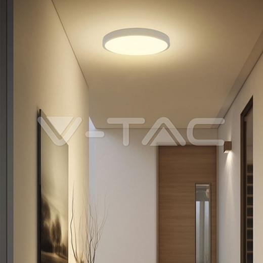 18W LED Dome Light With Sensor SAMSUNG Chip 6500K Round White Frame IP44 - 15