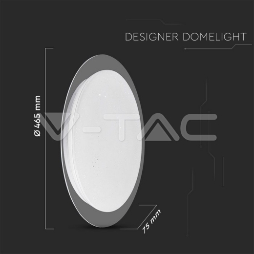 20W-40W-20W Designer Dome Light Remote Control CCT Color Change Φ400 70mm Starry Cover - 6