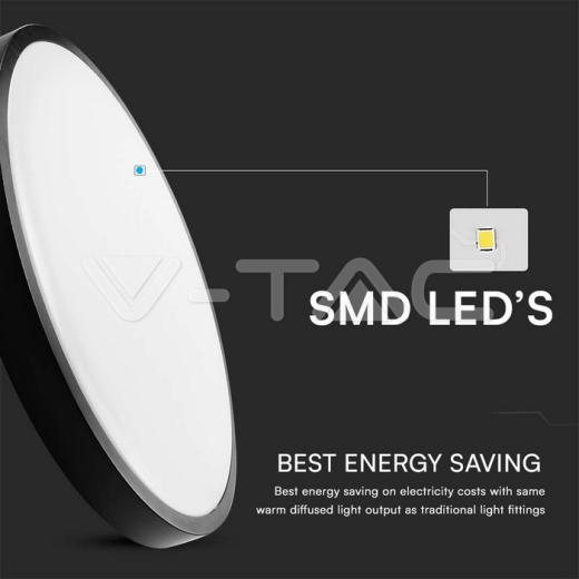 Luz de Techo LED 24W Marco Redondo Negro 6500K IP44 - 2