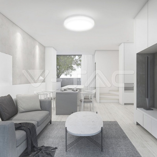 24W LED Dome Light Round White Frame 3000K IP44 - 11