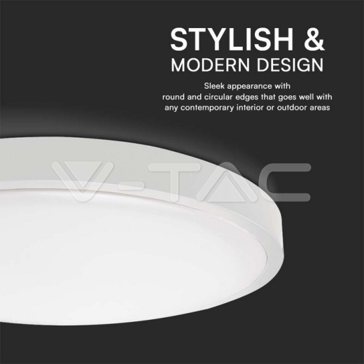 Luz de Techo LED 24W Marco Blanco Redondo 4000K IP44 - 7