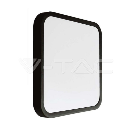 24W LED Dome Light Square Black Frame 4000K IP44 - 1