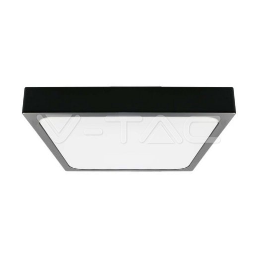 24W LED Dome Light Square Black Frame 3000K IP44 - 1