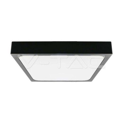 24W LED Dome Light Square Black Frame 6500K IP44 - 1