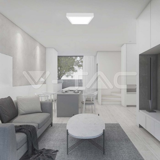 24W LED Dome Light Square White Frame 6500K IP44 - 6