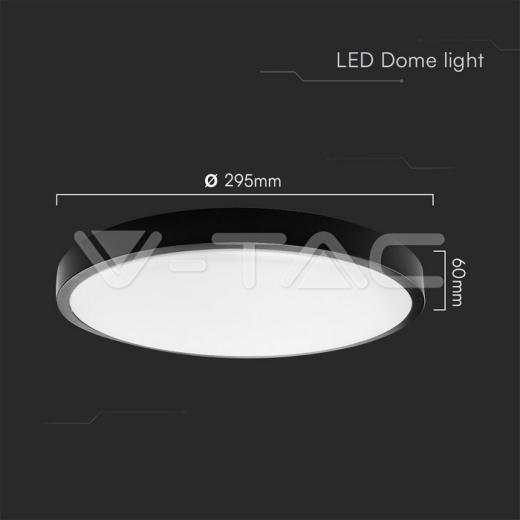 Plafón LED 24W SAMSUNG Chip 6500K Redondo Marco Negro IP44 - 10