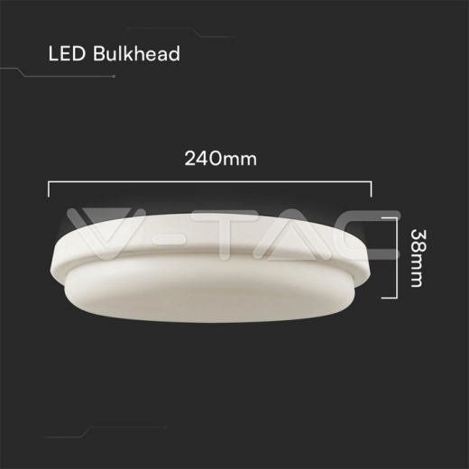 24W LED Domelight Bulkhead 6500K IP54 - 5