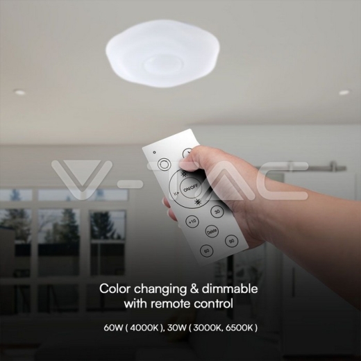 30W / 60W / 30W Designer Domelight Remote Control Dimmable Plum Blossom Cover - 4