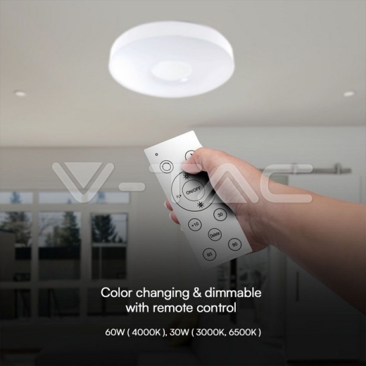 30W / 60W / 30W Designer Domelight Remote Control Dimmable Victory White Cover - 4