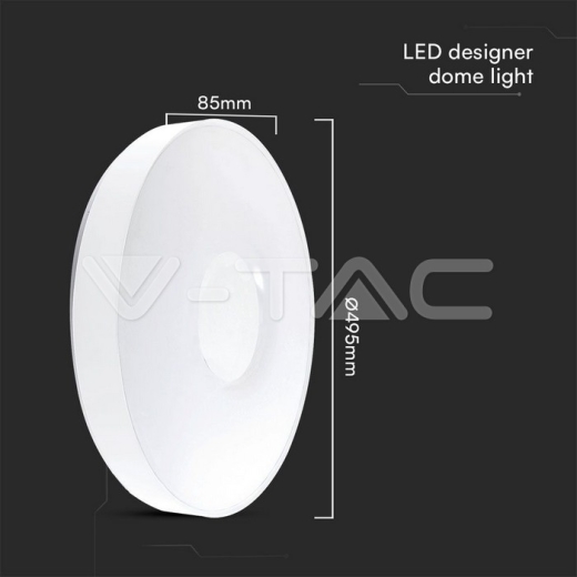 30W / 60W / 30W Designer Domelight Remote Control Dimmable Victory White Cover - 7