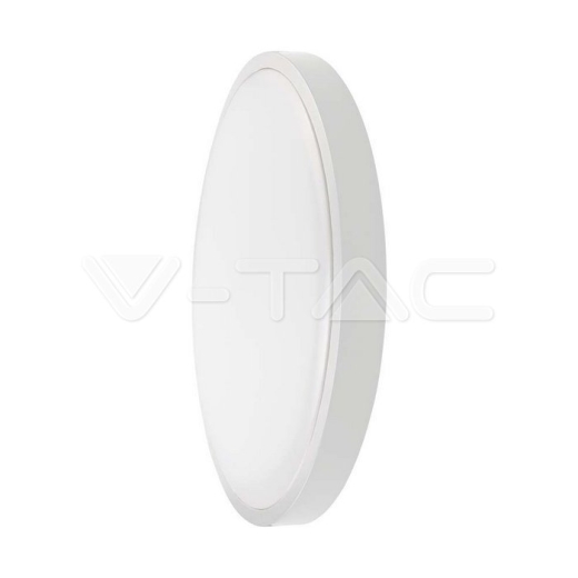 30W LED Dome Light Round White Frame 6500K IP44 - 1