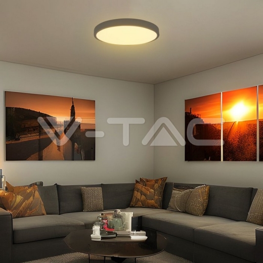 Plafón LED 36W SAMSUNG Chip 4000K Redondo Marco Negro IP44 - 10