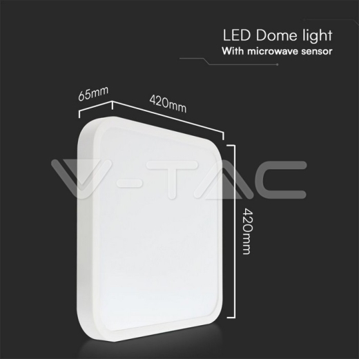 36W LED Dome Light With Sensor SAMSUNG Chip 4000K Round White Frame IP44 - 12