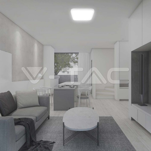 Luz de Techo LED 36W Cuadrada Sensor de Microondas Marco Blanco 4000K IP44 - 14