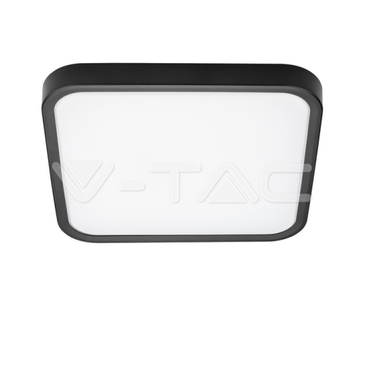 36W LED Dome Light Square Microwave Sensor Black Frame 4000K IP44 - 2