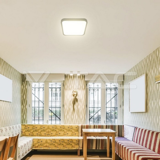 36W LED Dome Light With Sensor SAMSUNG Chip 4000K Square Black Frame IP44 - 13