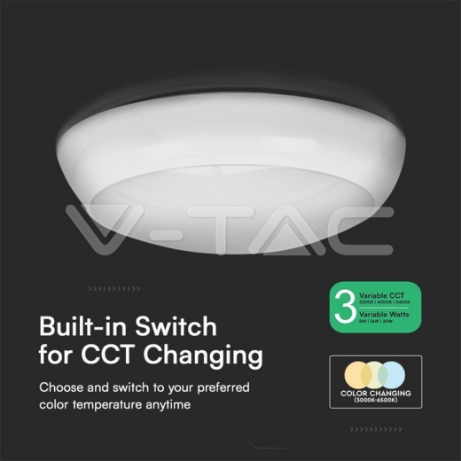 8W/16W/20W LED Dome Light Sensor LED By SAMSUNG 3 in 1 RD IP65 - 6