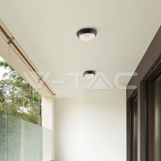 Plafón LED 8W redondo cuerpo negro 6400K IP54 - 14