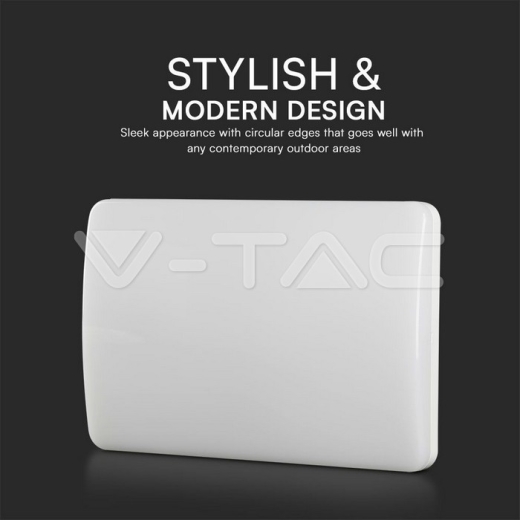 12W LED Address Wall Light SAMSUNG Chip CCT 3 in 1 IP65, IK10 White Body - 6