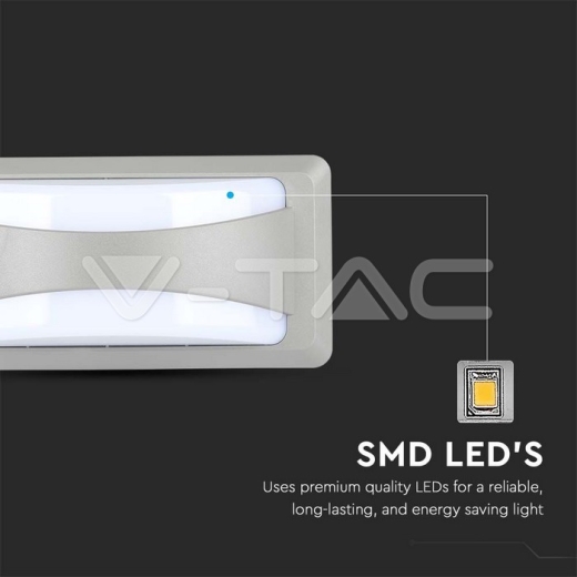 12W LED Bulkhead With Softlight 6400K Grey Body IP64 - 5