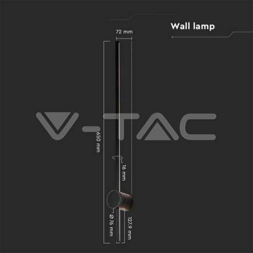 12W LED Wall Lamp Black Body 3000K IP65 - 5