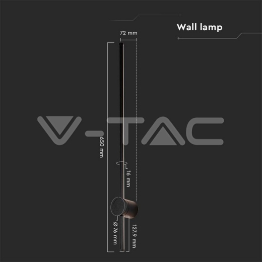 12W LED Wall Lamp Black Body 4000K IP65 - 5