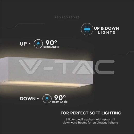 12W LED Up/Down Outdoor Soft Light-Large 4000K Grey Body IP65 - 8