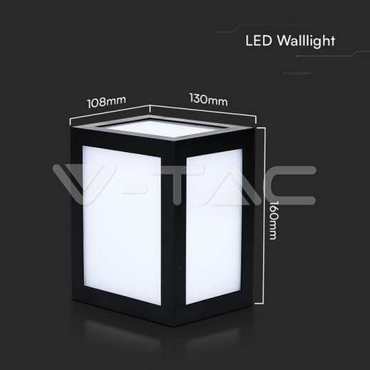 Aplique LED 12W Cuerpo Negro 6400K - 8