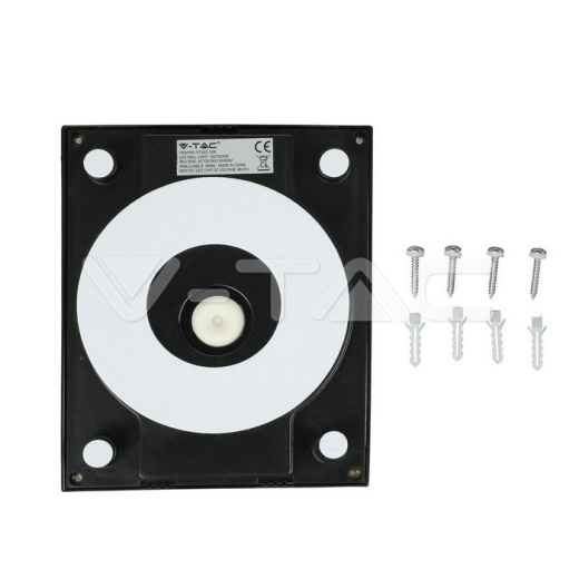 12W LED Wall Light IP65 Black Body 6400K - 3