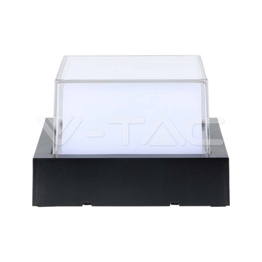 12W LED Wall Light Black Square 3000K - 4