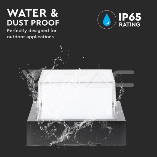 12W LED Wall Light Black Square 3000K - 6