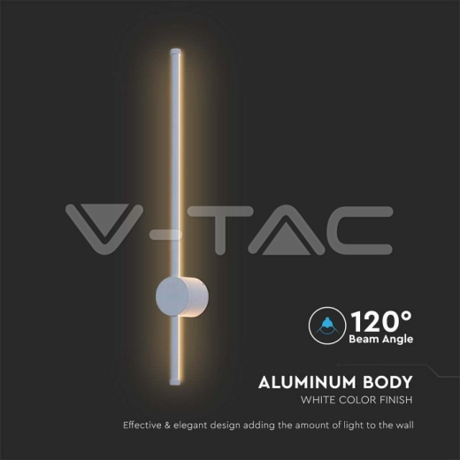 12W LED Wall Lamp White Body 4000K IP65 - 3