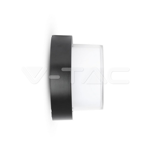 12W LED Wall Light IP65 Black Round 4000K - 2