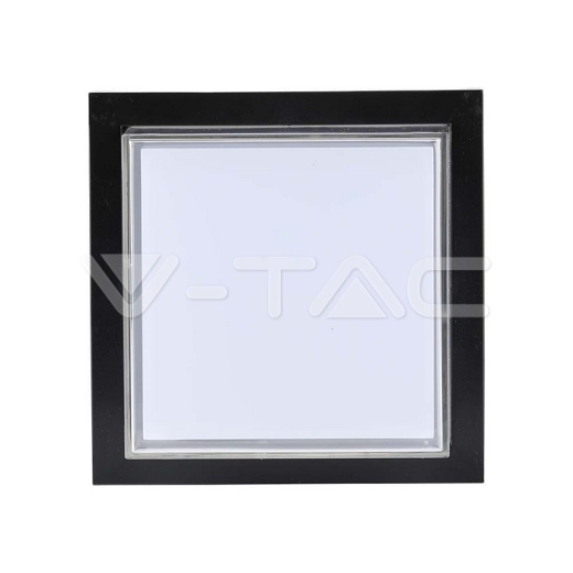 12W LED Wall Light Black Square 4000K - 2