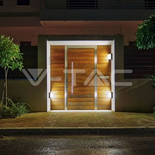 12W LED Wall Light Black Square 4000K - 8