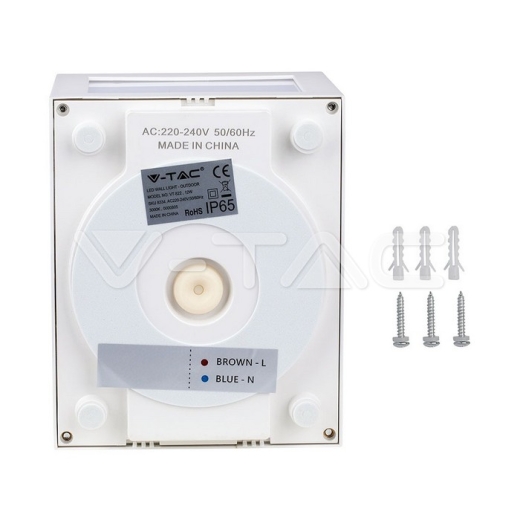 12W LED Wall Light IP65 White Body 3000K - 6