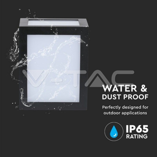 12W LED Wall Light IP65 Black Body 3000K - 3