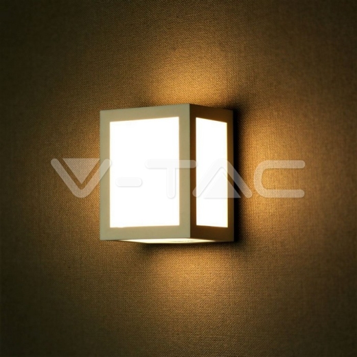 12W LED Wall Light White Body IP65 3000K - 9