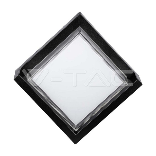 Aplique LED 12W Sami-Frame Negro Cuadrado IP65 3000K - 3