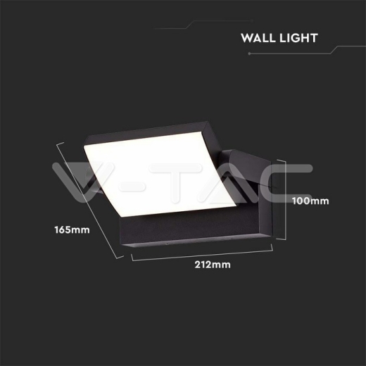17W LED Wall Light Black Body 3000K IP65 - 8