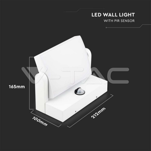 Aplique LED 17W Sensor Cuerpo Blanco 3000K IP65 - 8