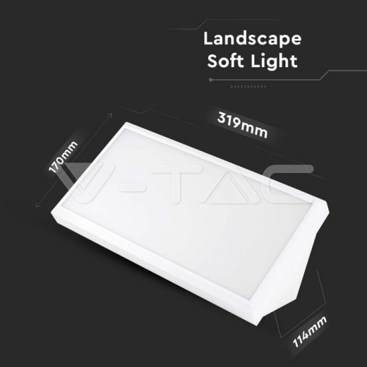 20W LED Landscape Outdoor Soft Light-Large 3000K White Body IP65 - 5