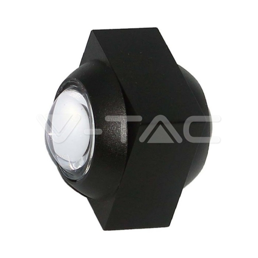 Aplique LED 2W Arriba y Abajo 4000K Cuerpo Negro IP54 - 1