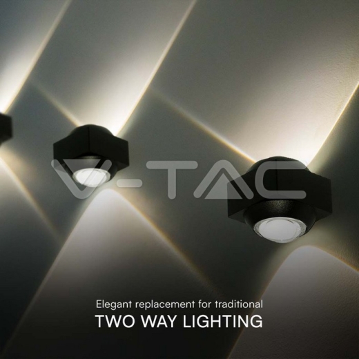 Aplique LED 2W Arriba y Abajo 3000K Cuerpo Negro IP54 - 5