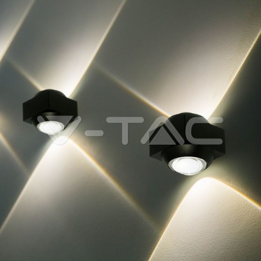 Aplique LED 2W Arriba y Abajo 3000K Cuerpo Negro IP54 - 7