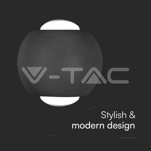 Aplique LED 2W Arriba y Abajo 3000K Cuerpo Negro IP54 - 2