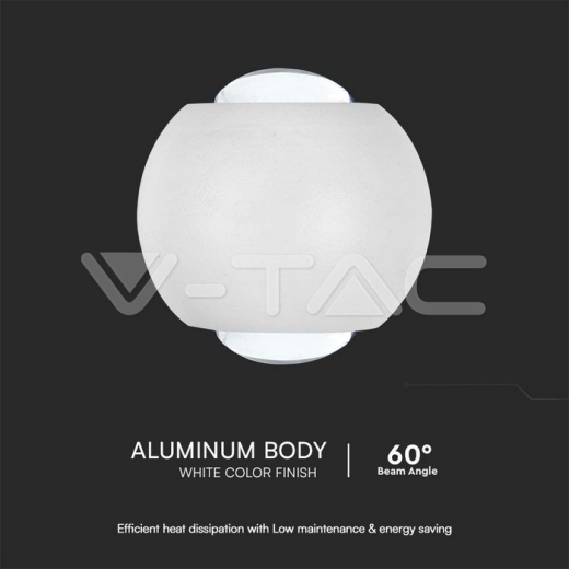 Aplique LED 2W Arriba y Abajo 3000K Cuerpo Blanco IP54 - 3