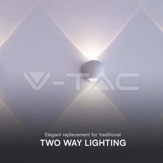 Aplique LED 2W Arriba y Abajo 3000K Cuerpo Blanco IP54 - 4