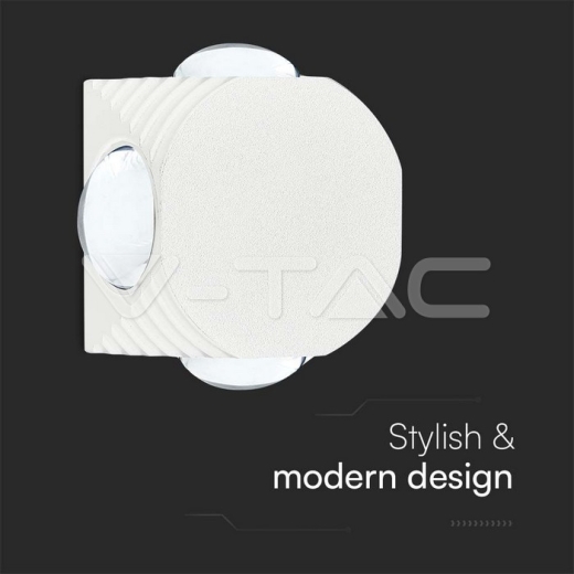 Aplique LED 4W 4 Lados 3000K Cuerpo Blanco IP54 - 3